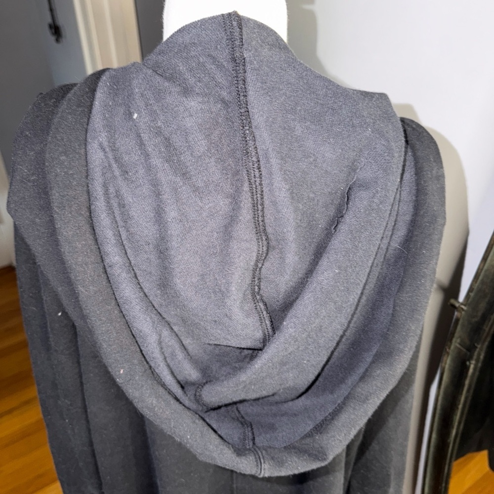 Athleta Black Hooded Open Front Cardigan - Picture 4 of 9
